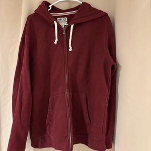 Lands' End Burgundy Zip-Up Sweatshirt